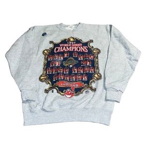 VTG Cleveland Indians 1997 World Series Champions Starter Sweater WRONG TEAM